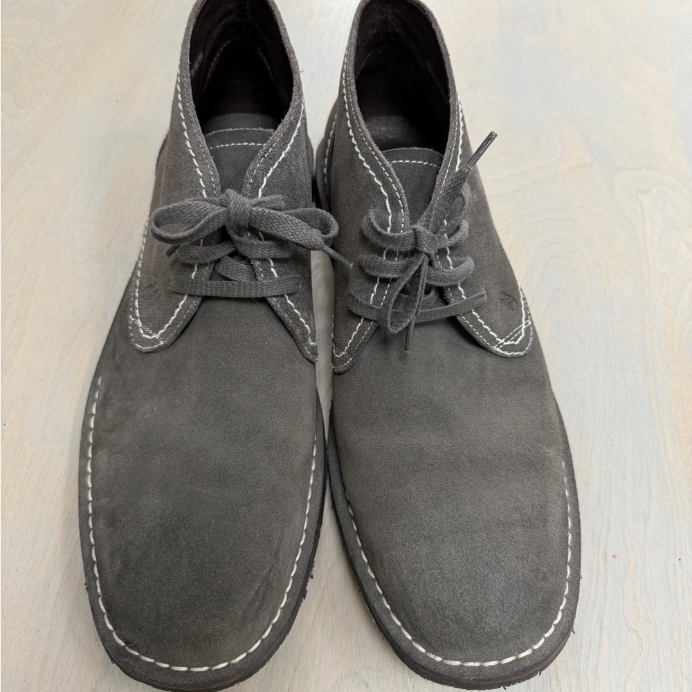 John Varvatos Charcoal Suede Chukka Boots